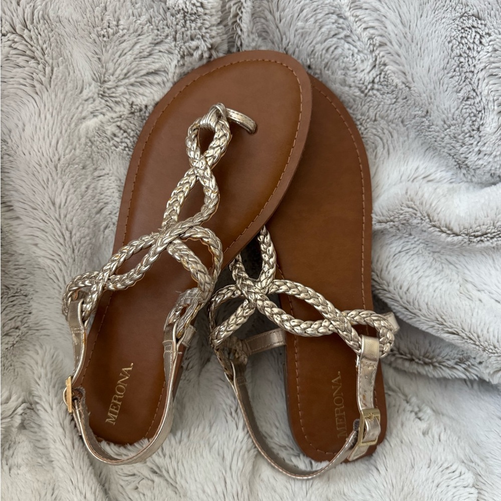 Merona Gold and Brown Women's Sandals